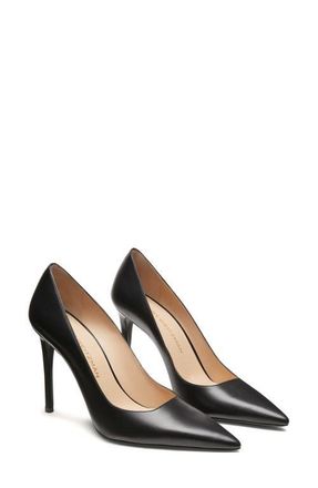 Stuart Weitzman Stuart Power 100 Pointed Toe Pump in Black at Nordstrom, Size 5