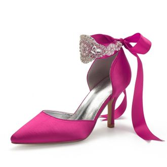 Miyoopark Women Shoes Heels for Wedding Closed Pointed Toe Evening Pumps Shoes M520 Rose UK 4.5