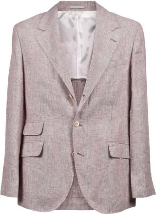 Brunello Cucinelli Grey Linen Three-Button Suit Jacket, Brand Size 46 (US Size 36)