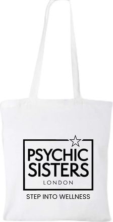 Psychic Sisters London Tote Bag, Step Into Wellness, White