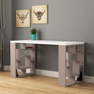 Decortie Labirent Modern Desk with Bookshelf Legs 137cm | Size: 1 Pack