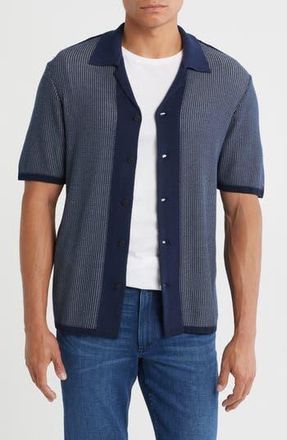 Rag & Bone Harvey Knit Camp Shirt in Blue at Nordstrom Rack, Size Small