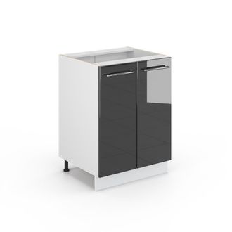 Vicco Armario De Ba&ntilde;o Mediano Fame-line, Antracita Alto Brillo, 60 X 81.6 Cm Sin Encimera Vicco