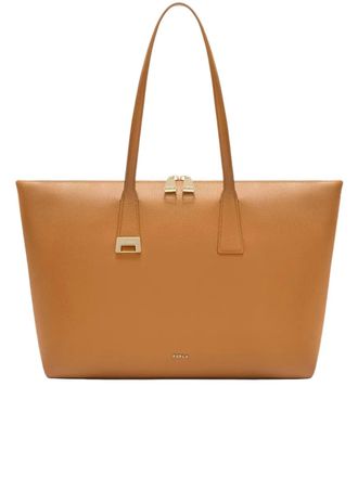 Furla Olivia L Tote Structured Brown Leather Tote