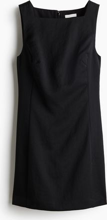 H&M Twillkleid mit Karree-Ausschnitt - Schwarz