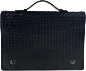Bottega Veneta Pre-owned Handbags, male, Black, Size: ONE SIZE Pre-owned Intrecciato Briefcase