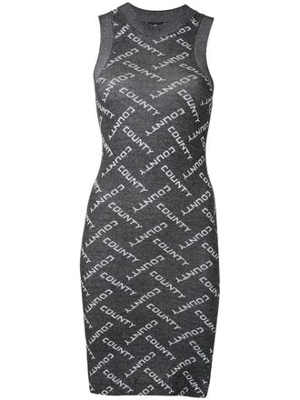 Marcelo Burlon County tank dress - women - Cotton/Polyamide/Polyester/Viscose - S - Grey