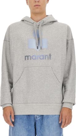 Isabel Marant Grey Logo Relaxed Hoodie