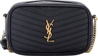 Saint Laurent Black Matelasse Chevron Leather Lou Camera Bag Mini (Authentic Pre-Loved)