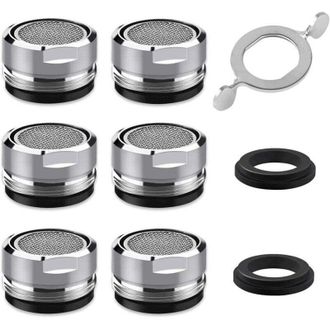 OEM Aireador De Grifo M24, 6 Piezas, Aireador De Grifo Ahorrador De Agua Con Filtro De Acero Inoxidable Y Abs, Incluye 8 Juntas Y 1 Llave Para Aireador Cr