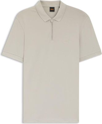 BOSS Stretch-cotton slim-fit polo shirt with logo patch