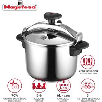 Magefesa Magefesa - Olla 6l A Presi&oacute;n Star 6 Litros Recta Adecuado Para Todo