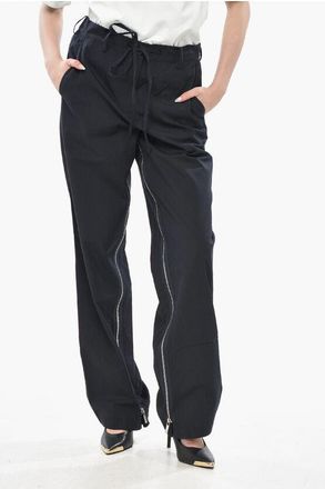 Helmut Lang Cotton-Blend Trousers with Ankle Zip size S
