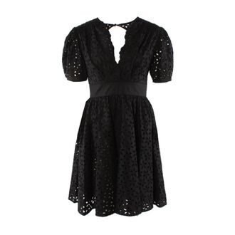 Pinko Zwarte Katoenen Jurk - Dames - Korte kleedjes - Zwart - XS - Katoen - Kleedjes