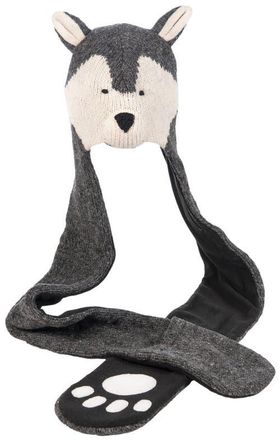 Nirvanna Designs Wolf Hatscarf in Grey at Nordstrom, Size Small