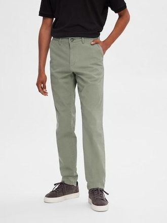 Selected Chinos SELECTED SLH175-SLIM NEW MILES FLEX PANT NOOS, Herren, Gr. 28, L&auml;nge 32, grau (vetiver), Web, Obermaterial: 91% Baumwolle, 6% Polyester, 3% Ela