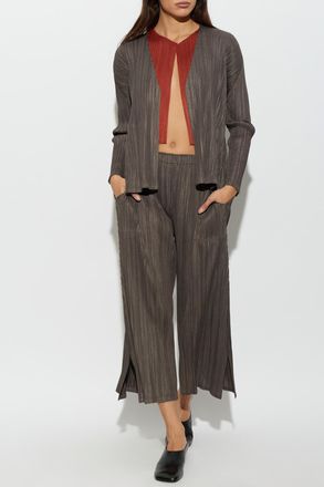 Pleats Please Issey Miyake Pleated Trousers, Womens, Grey