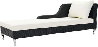 vidaXL Vidaxl - Tumbona de jardín con cojín ratán sintético negro