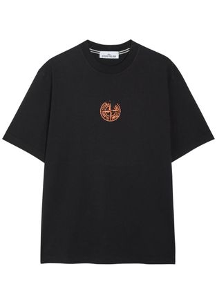 Stone Island Logo-print Cotton T-shirt - Black - Xxl