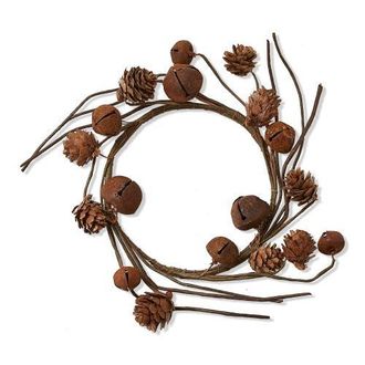 Tag Pinecone and Bell Wreath Fall Harvest Home Decoration in Brown at Nordstrom