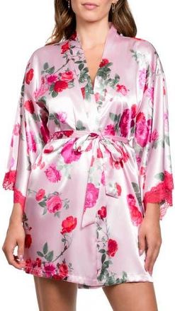 In Bloom by Jonquil Alyssa Floral Satin Wrap in Light Pink at Nordstrom Rack, Size Medium/large