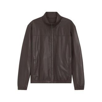 HUGO BOSS Leather Jackets, male, Brown, Size: M Beckham Leather Jacket