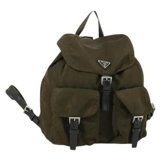 Prada Vintage, unisex, Groen, ONE Size, Nylon, Pre-owned Nylon Rugzak