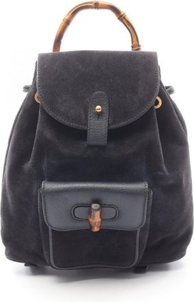Gucci Navy Suede Leather Backpack (Pre-Owned)