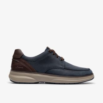 Clarks Mullan Moc Navy Leather