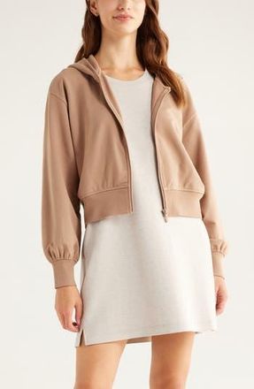 Zella Swoop Full Zip Hoodie in Tan Portabella at Nordstrom Rack, Size Xx-Large