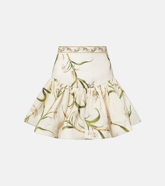 Agua Bendita Jacarina printed linen miniskirt