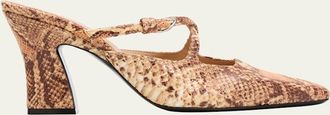 J.W.Anderson Crisscross Snake-Embossed Leather Mules