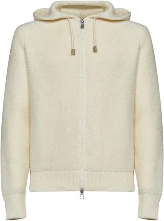 D4.0 Vest met capuchon en ritssluiting - Heren - Truien - Wit - Maat: M Zijde