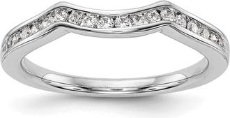 Diamond2Deal 14k White Gold Lab Grown Diamond Wedding Band Ring 1/5Ct Clarity- VS Color- G-H
