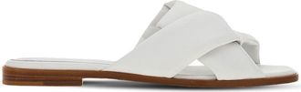 Ferragamo knot-detail leather slides - women - Calf Leather/Lambskin/Lambskin - 6.5D - White