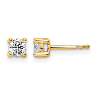 Diamond2Deal 14k Gold 1/2 ct Round Lab Grown Diamond Stud Earrings VS Clarity, D-E Color