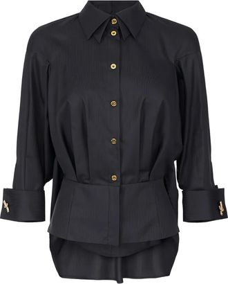 Elisabetta Franchi Camicia con motivo jacquard - Nero