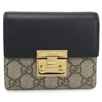 Gucci Padlock Beige Gg Supreme Wallet (Tri-Fold) (Pre-Owned)