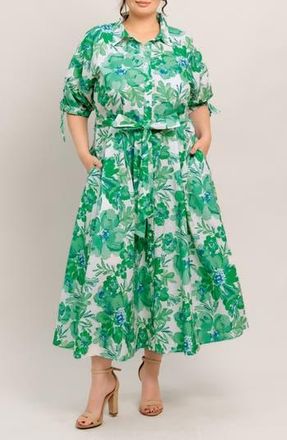 Flying Tomato Print Midi Dress in Ivory/Green at Nordstrom Rack, Size 3 X
