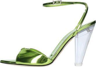 3Juin Jane Sandalen - Dames - Sandalen met hakken - Groen - 38 1/2 EU - Leer - Schoenen