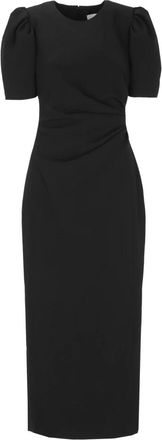 Carolina Herrera Vestido con Mangas Abullonadas y Drapeado - Dresses - Mujer - Negro - S