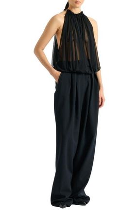 Balmain Sleeveless muslin top in Black at Nordstrom, Size 38 Eu