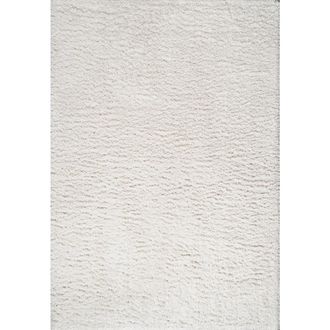 Jonathan Y Designs Groovy Solid Shag Area Rug in Beige Khaki at Nordstrom, Size 2X10