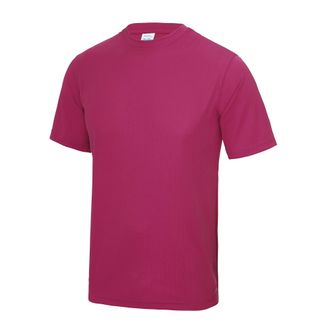 Just Cool Mens Performance Plain T-Shirt (3XL) (Hot Pink)