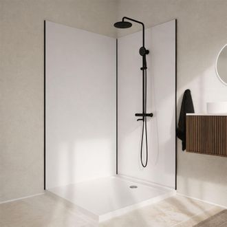 Aurlane Pack 2 Paneles Murales Aluminio Blanco 120x210 Y Perfiles Negros Wallit