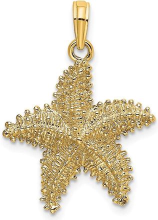 Diamond2Deal 14k Yellow Gold Beaded Textured Starfish Charm Pendant