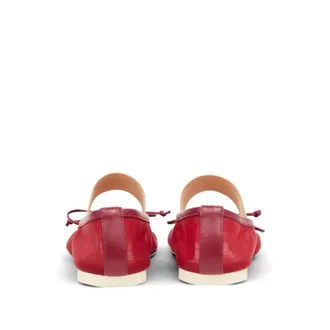 Maison Margiela Transparent Polyamide Mesh Ballet Flat - Red