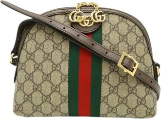 Gucci Pre-owned Cross Body Bags, female, Beige, Size: ONE SIZE Pre-owned Ophidia GG Supreme Shoulder Bag