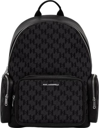 Karl Lagerfeld K/Monogram Rugzak - Heren - Rugzakken - Zwart - ONE Size - Polyester - Tassen