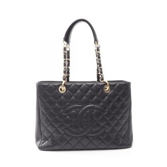 Chanel Black Grained Calfskin Handbag Tote Bag (Pre-Owned)